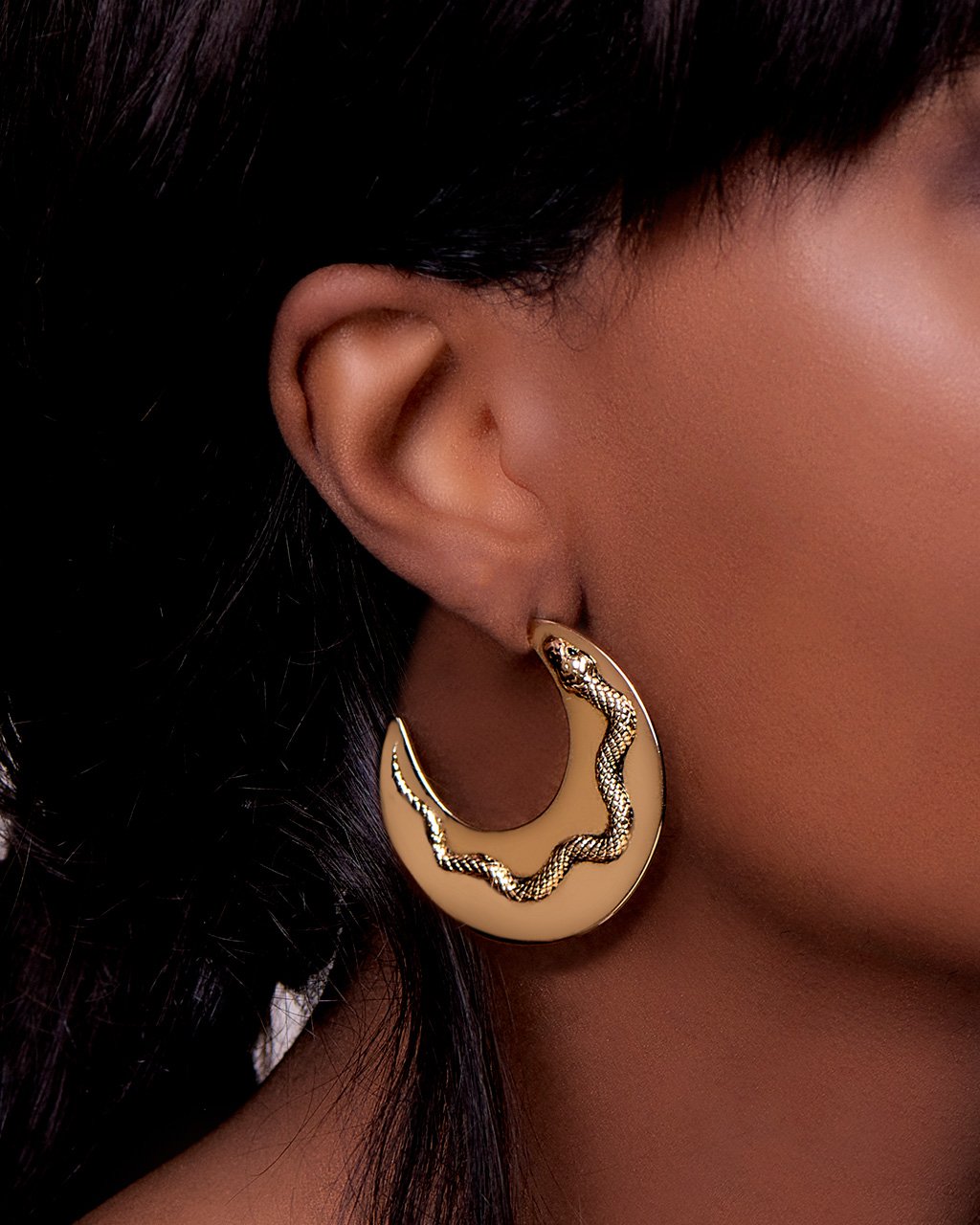 Flat Snake Hoops Earring Sterling Forever