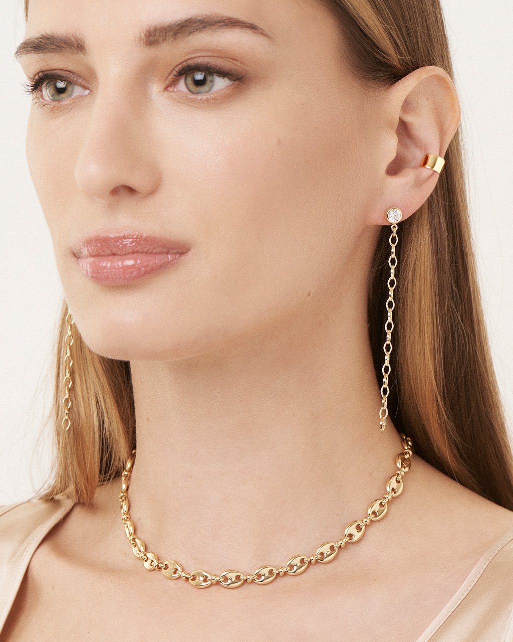 Diamond Chain Dangle Studs Earring Sterling Forever