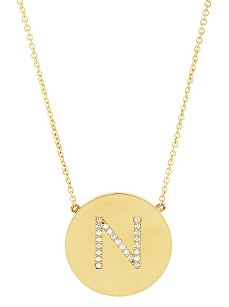 14K Gold Vermeil CZ Round Initial Necklace - Sterling Forever