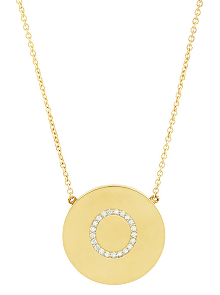 14K Gold Vermeil CZ Round Initial Necklace - Sterling Forever