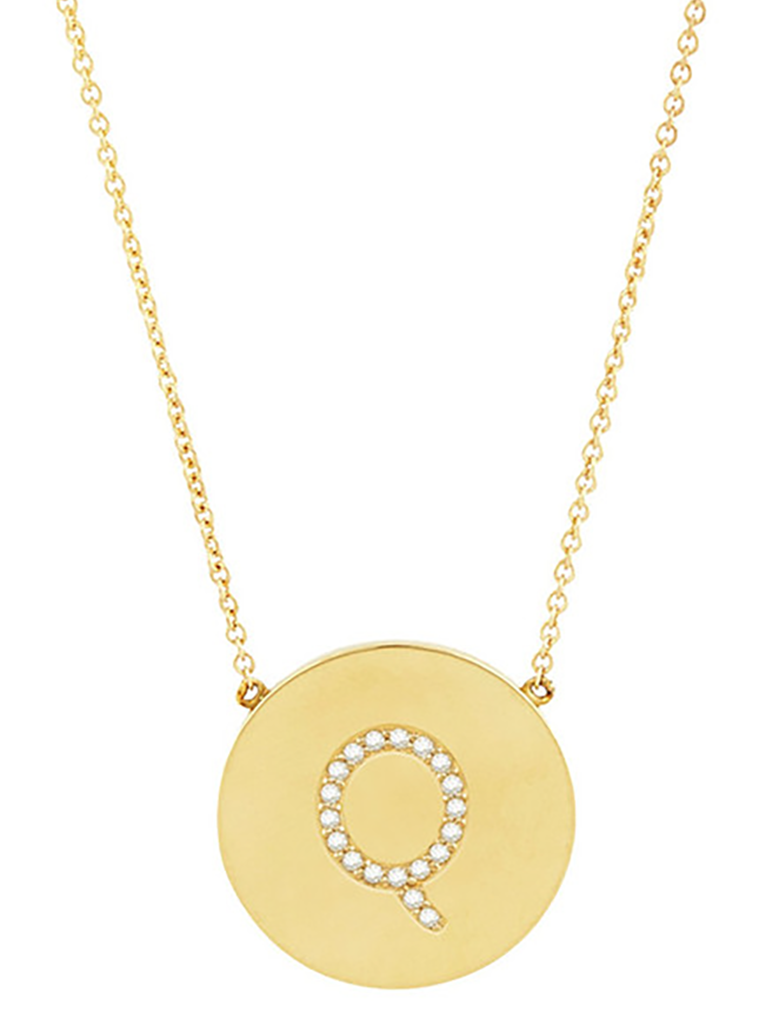14K Gold Vermeil CZ Round Initial Necklace - Sterling Forever