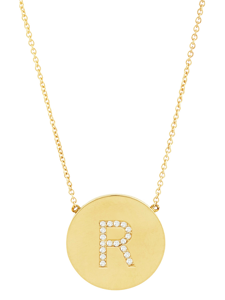 14K Gold Vermeil CZ Round Initial Necklace - Sterling Forever