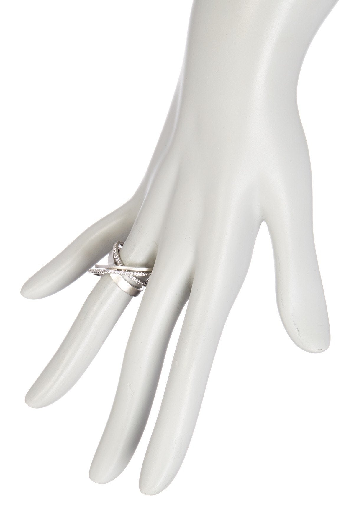Sterling Silver Solid & CZ Double X Ring - Sterling Forever