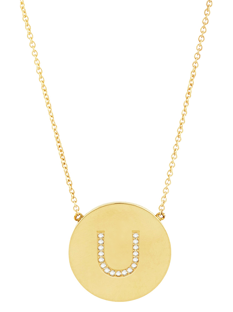 14K Gold Vermeil CZ Round Initial Necklace - Sterling Forever