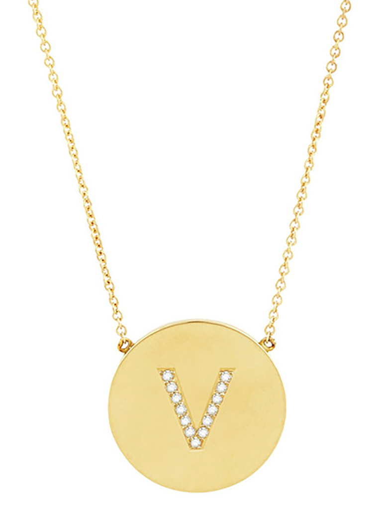 14K Gold Vermeil CZ Round Initial Necklace - Sterling Forever