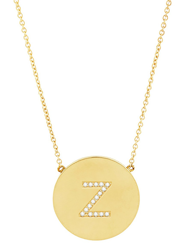 14K Gold Vermeil CZ Round Initial Necklace - Sterling Forever