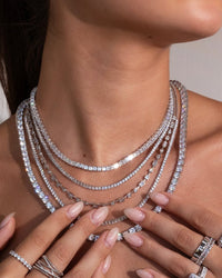Brette Adjustable CZ Tennis Necklace - Sterling Forever
