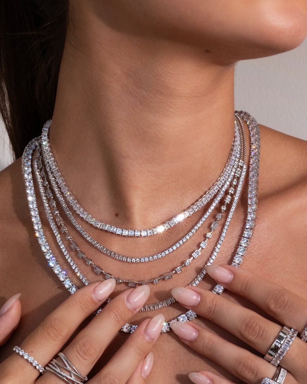 Brette Adjustable CZ Tennis Necklace - Sterling Forever