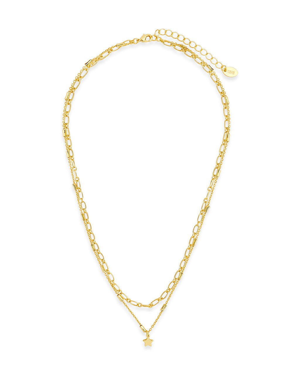 Linked Star Charm Layered Choker Necklace