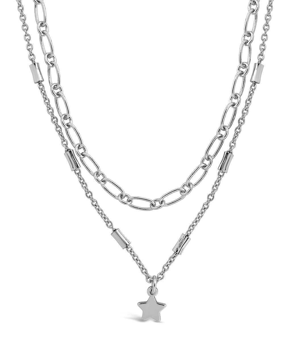 Linked Star Charm Layered Choker Necklace