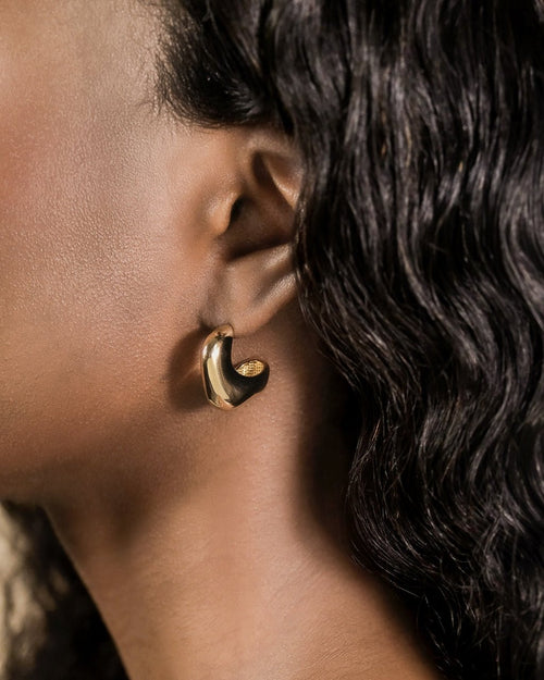 Demi Chunky Molten Metal Hoop Earrings - Sterling Forever