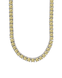 Cecil Light Yellow CZ Tennis Necklace