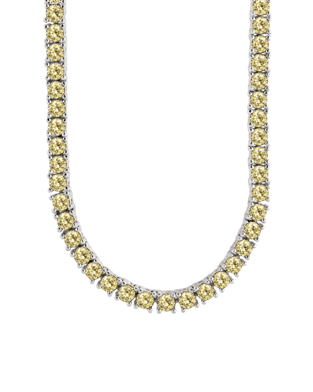 Cecil Light Yellow CZ Tennis Necklace
