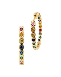 Helene Bezel Rainbow CZ Earring