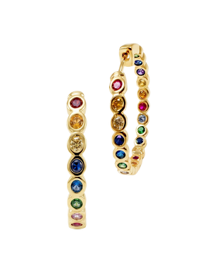 Helene Bezel Rainbow CZ Earring