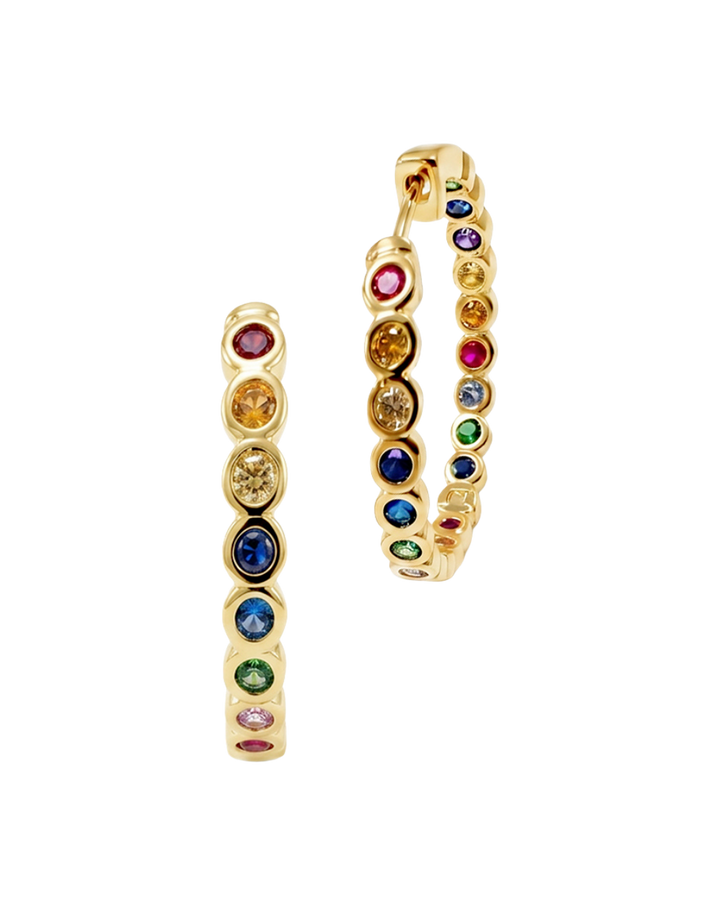 Helene Bezel Rainbow CZ Earring
