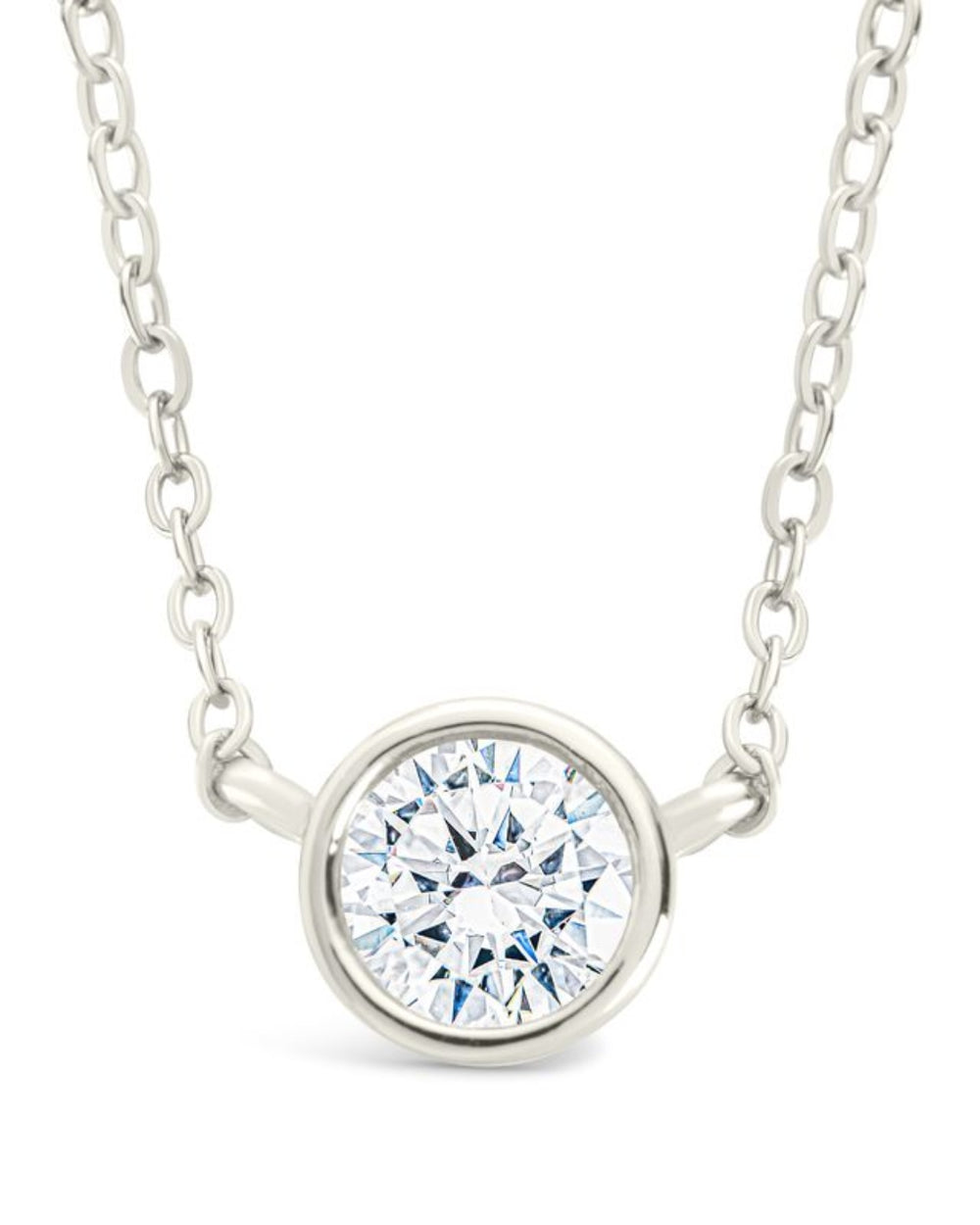 Sterling Silver Round Bezel Set Pendant