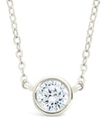 Sterling Silver Round Bezel Set Pendant - Sterling Forever