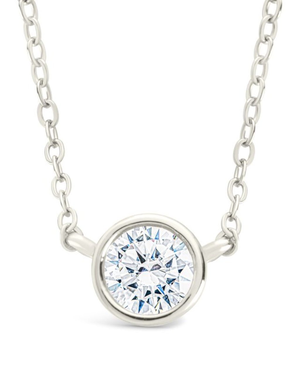 Sterling Silver Round Bezel Set Pendant - Sterling Forever