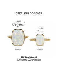 Sterling Silver Opal Elongated Cushion Ring - Original & Mini Bundle