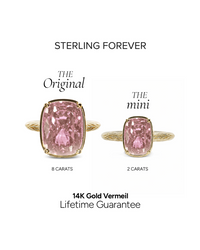 Sterling Silver Pink Sapphire Elongated Cushion Ring - Original & Mini Bundle