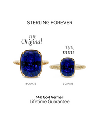 Sterling Silver Sapphire Elongated Cushion Ring - Original & Mini Bundle
