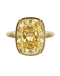 Sterling Silver Elongated Cushion Light Yellow CZ Cocktail Ring - Sterling Forever