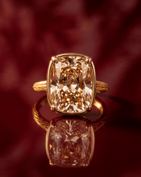 Sterling Silver Elongated Cushion Champagne CZ Cocktail Ring - Sterling Forever