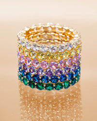 Sterling Silver Gracie Pink CZ Eternity Ring