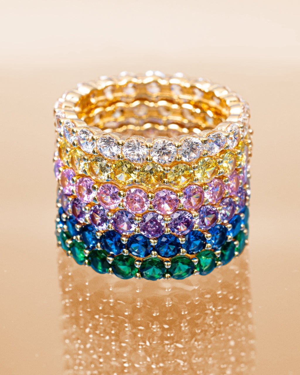 Sterling Silver Gracie Pink CZ Eternity Ring