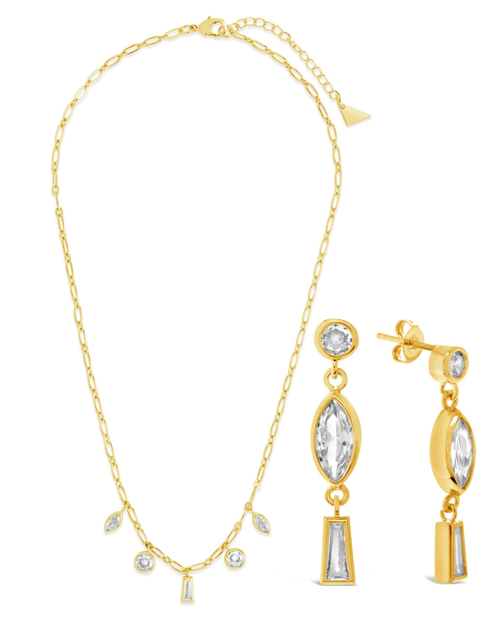 Suvi CZ Drop Earrings and Charm Necklace Set Bundles Sterling Forever 