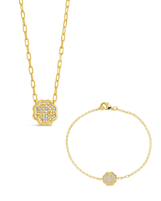 Raemy CZ Rose Petal Matching Set Bundles Sterling Forever Gold 