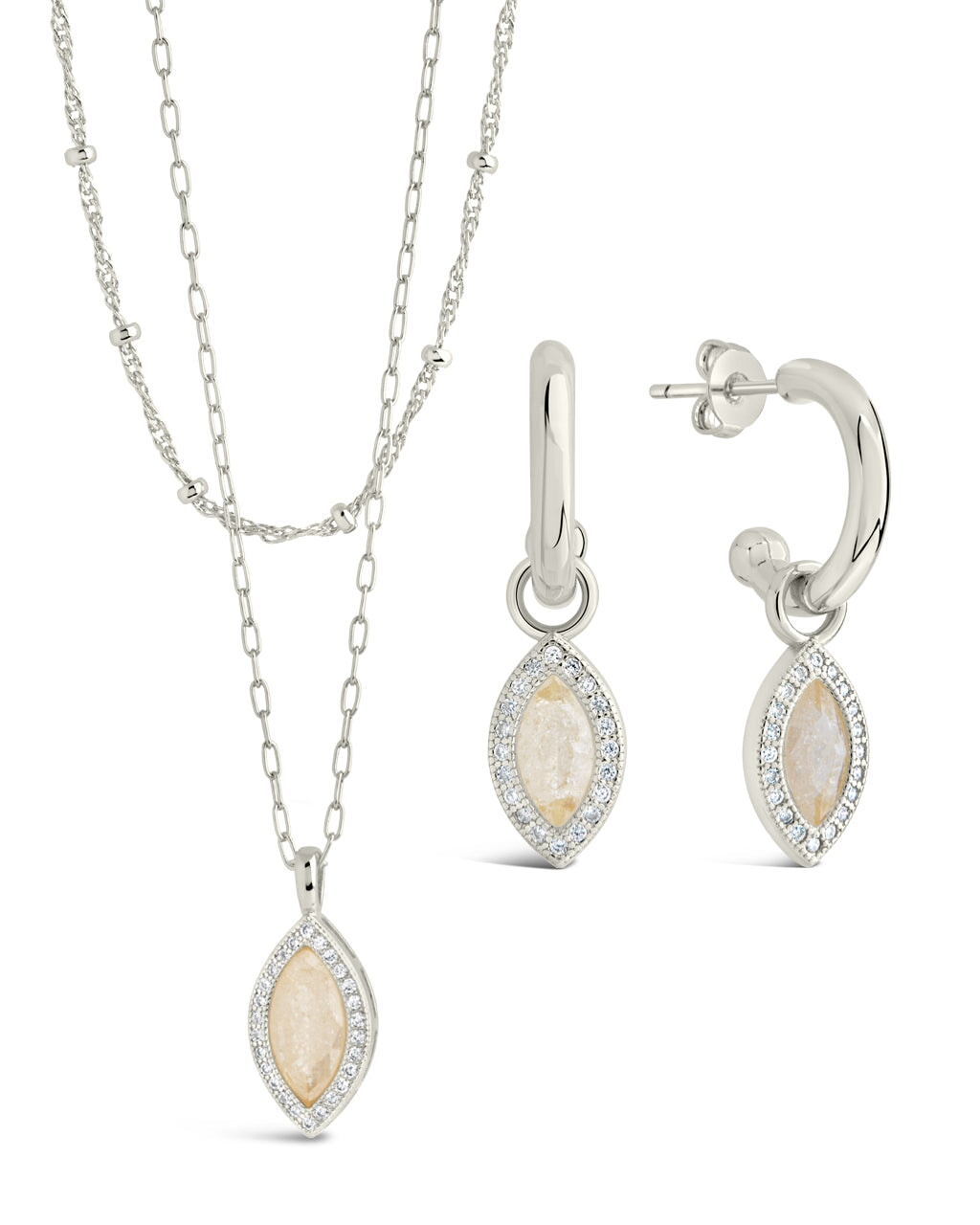 Calla Marquise CZ Charm Matching Set Bundles Sterling Forever Silver 