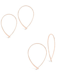 Delicate Threader Hoop Earrings Set of 2 - Sterling Forever