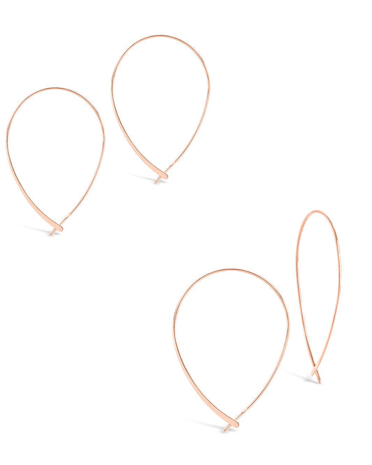 Delicate Threader Hoop Earrings Set of 2