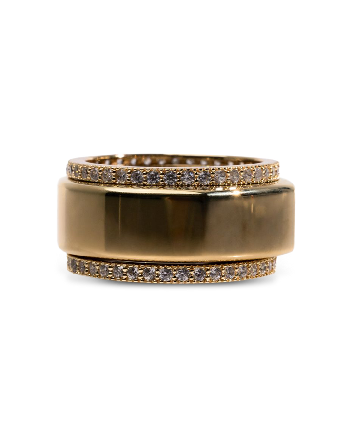 Smart Ring CZ Band Set of 2