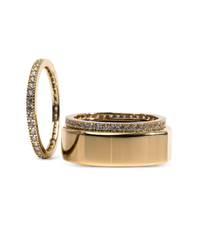 Smart Ring CZ Band Set of 2