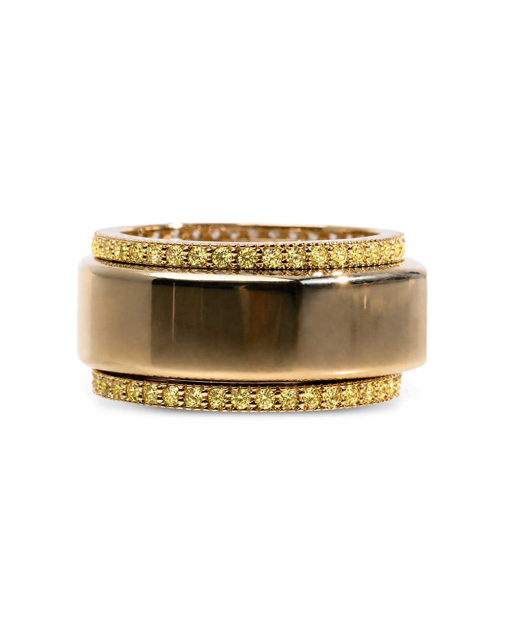 Smart Ring Canary CZ Band Set of 2