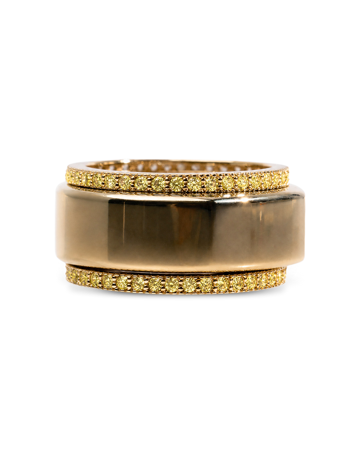 Smart Ring Canary CZ Band Set of 2