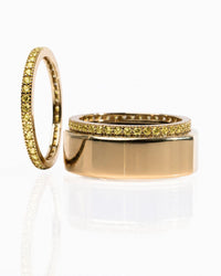 Smart Ring Canary CZ Band Set of 2