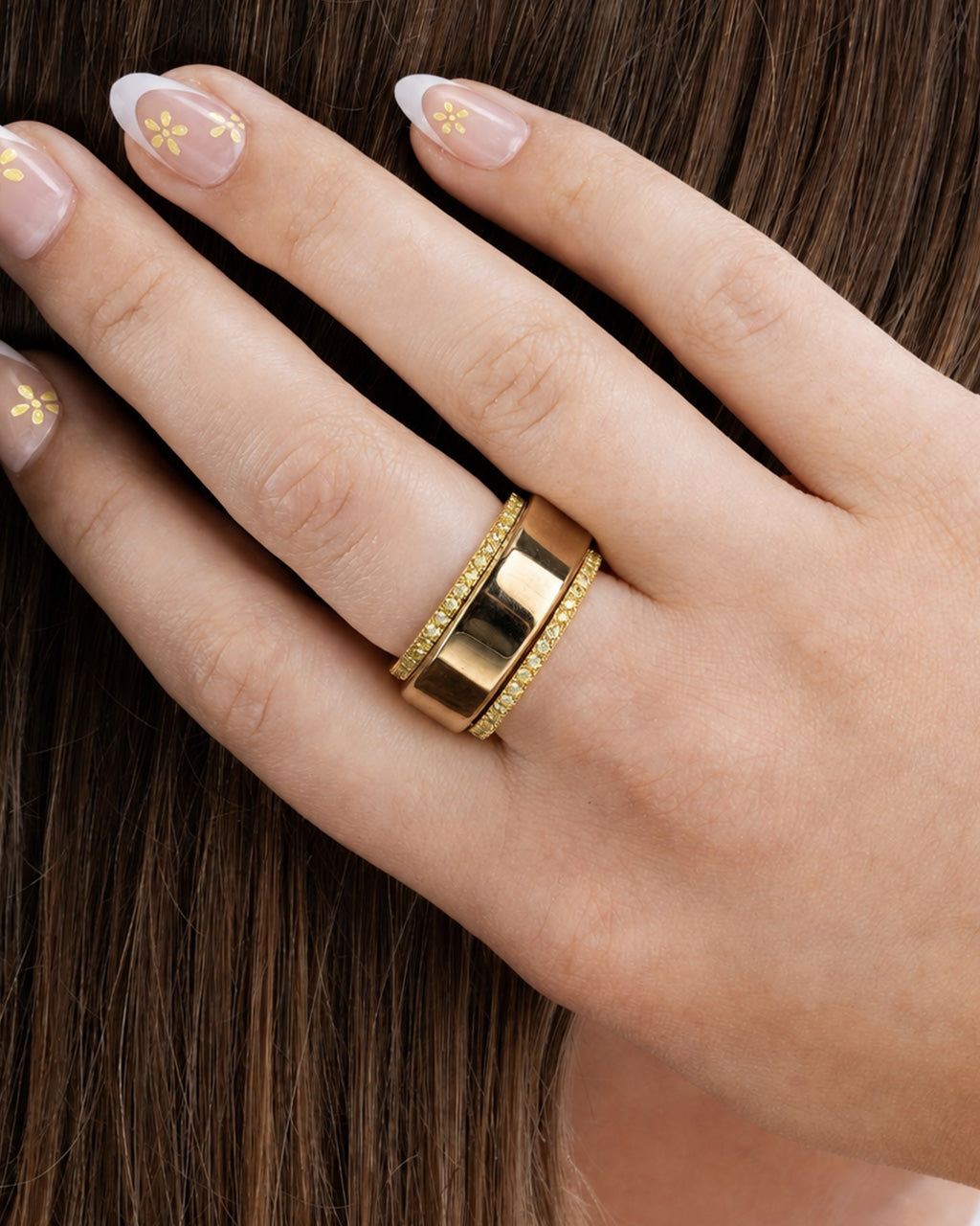 Smart Ring Canary CZ Band Set of 2