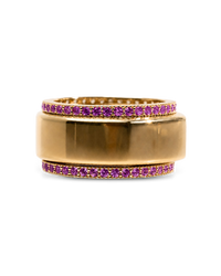 Smart Ring Amethyst CZ Band Set of 2