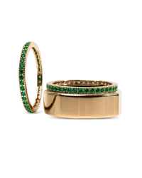 Smart Ring Emerald CZ Band Set of 2