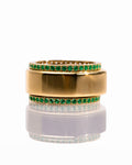 Smart Ring Emerald CZ Band Set of 2