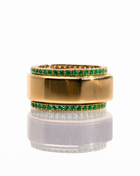 Smart Ring Emerald CZ Band Set of 2