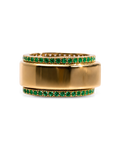 Smart Ring Emerald CZ Band Set of 2
