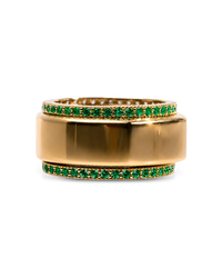 Smart Ring Emerald CZ Band Set of 2