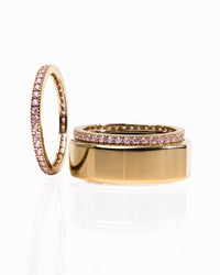 Smart Ring Pink CZ Band Set of 2