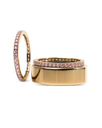 Smart Ring Pink CZ Band Set of 2
