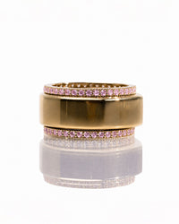 Smart Ring Pink CZ Band Set of 2